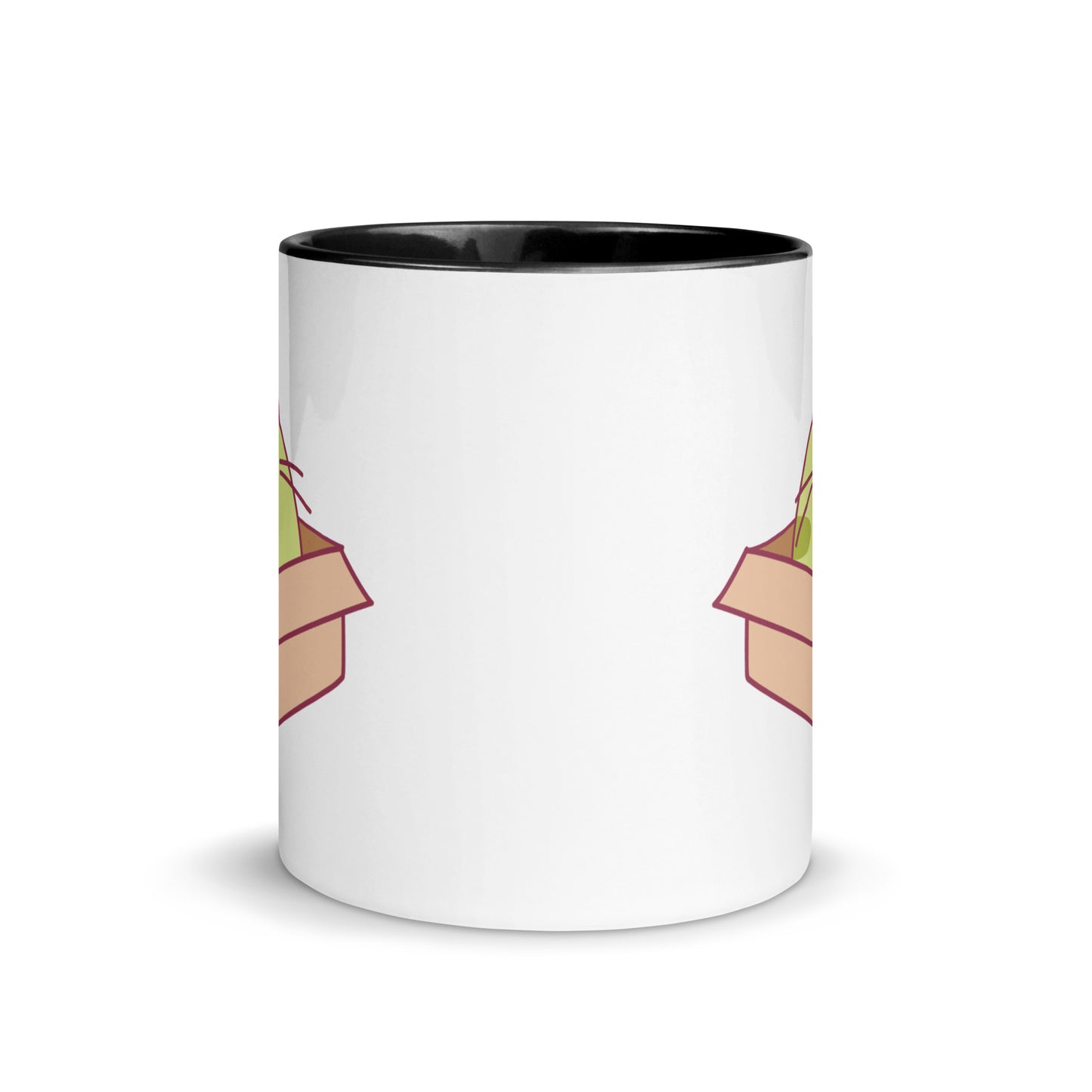 Happy Green Cat in a Box Mug