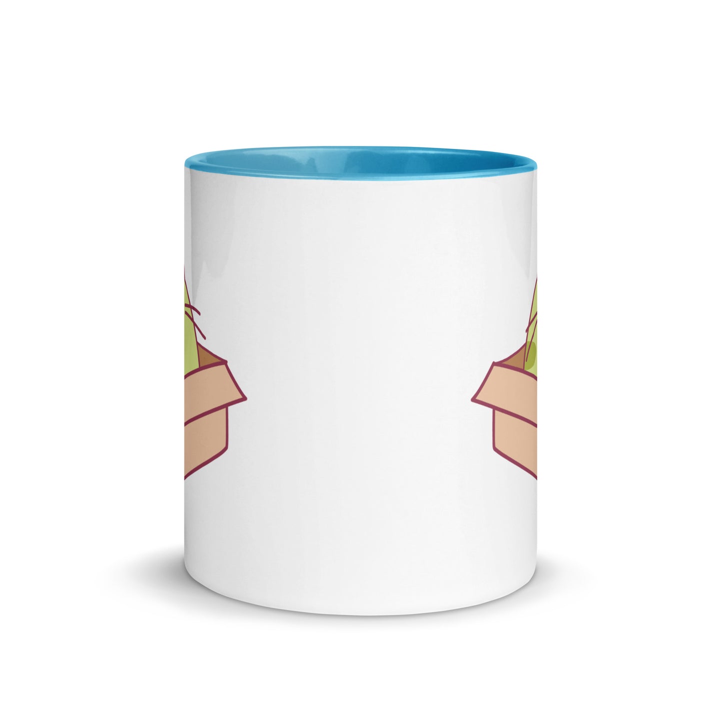 Happy Green Cat in a Box Mug