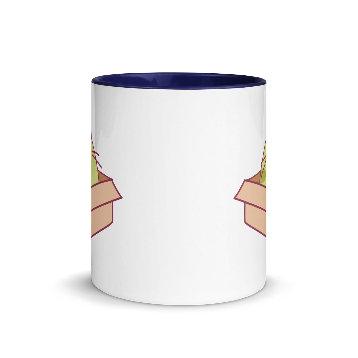 Happy Green Cat in a Box Mug