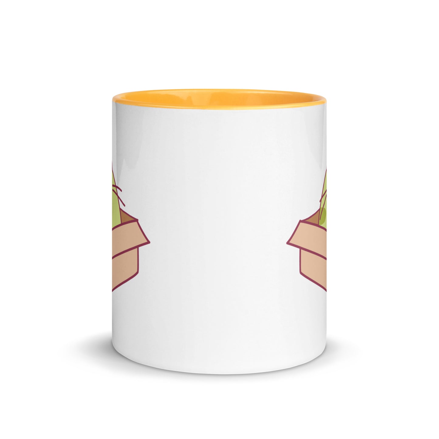 Happy Green Cat in a Box Mug