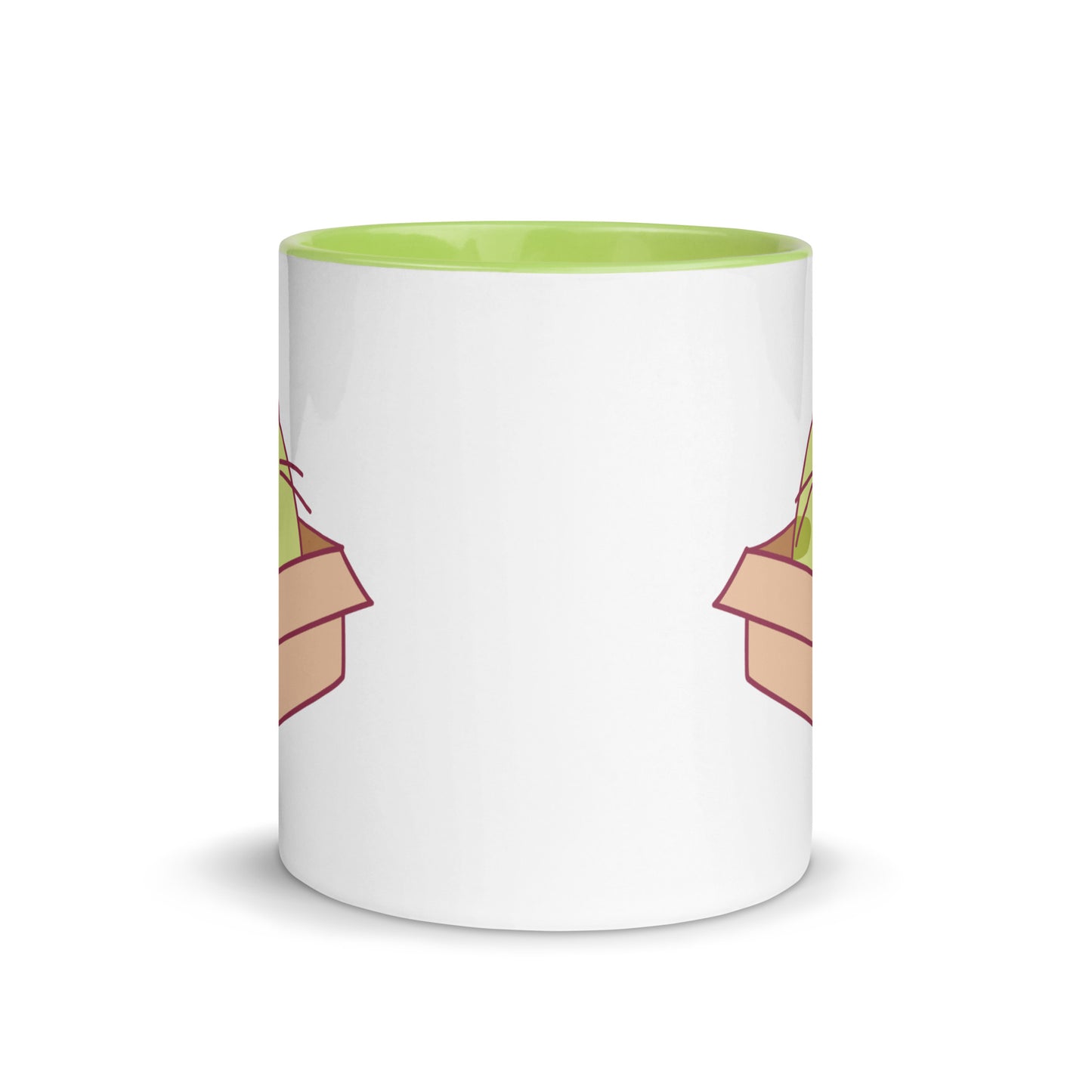 Happy Green Cat in a Box Mug