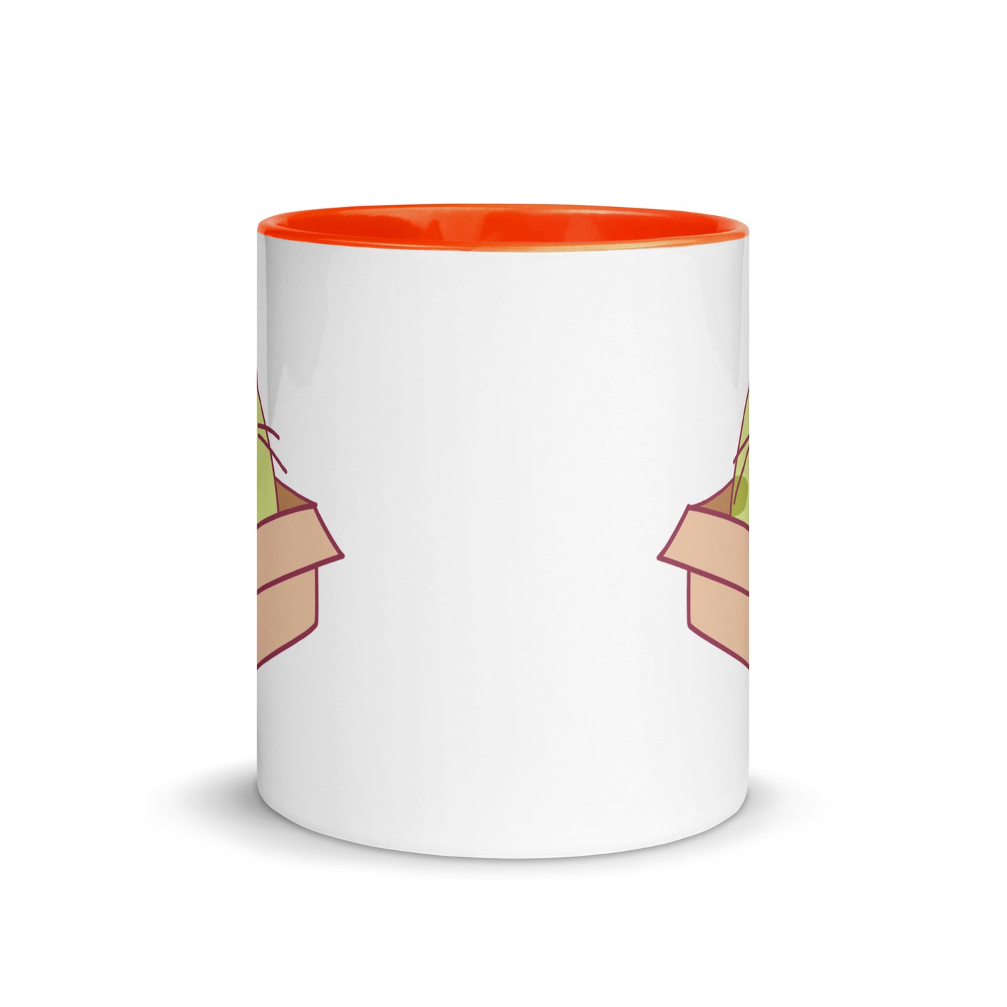 Happy Green Cat in a Box Mug