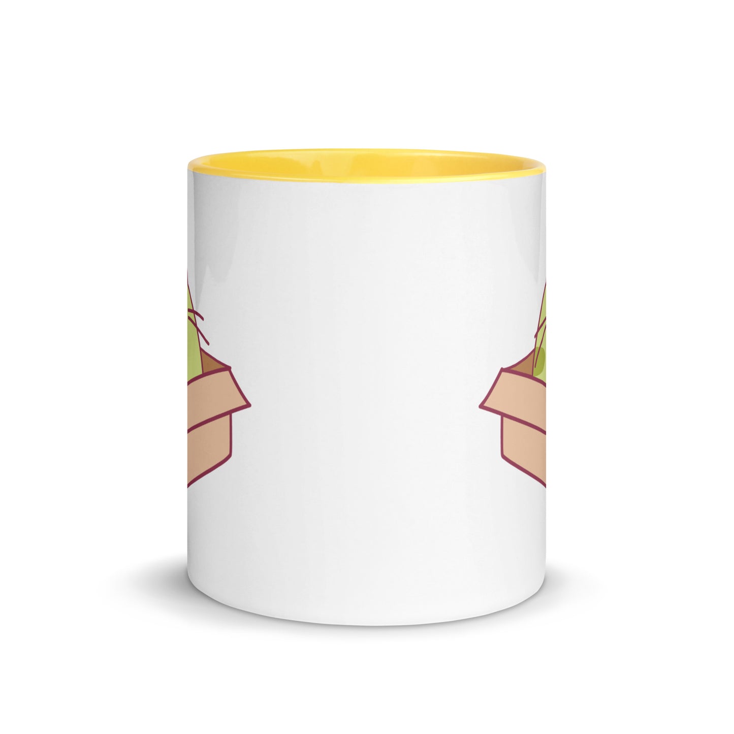 Happy Green Cat in a Box Mug